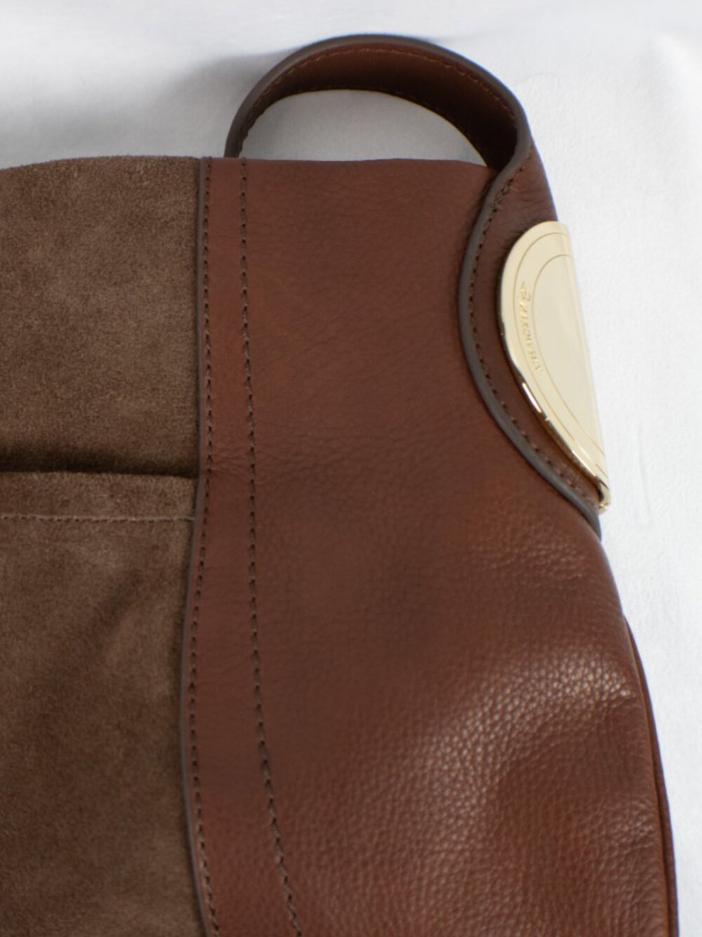 B. Makowsky Burgundy Leather & Suede Shoulder Bag Hobo Purse NWT - Picture 3 of 5